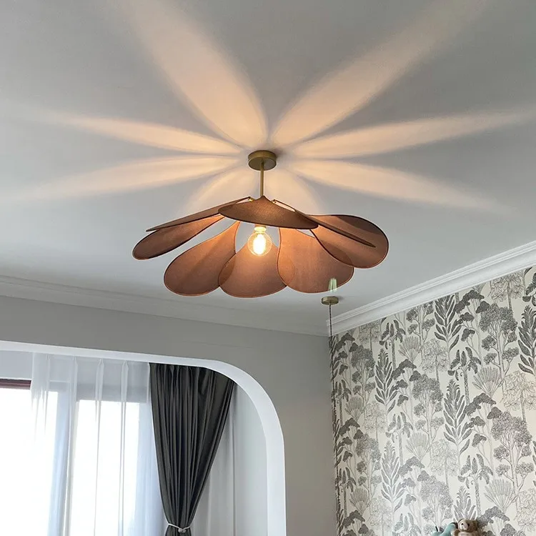 

Fabric Flower Chandeliers Japan Handmade Art Pendant Light for Restaurant Living Room Bedroom Counter Home Decor Petal Art Lamps