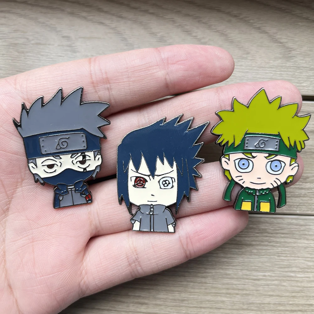 3/4-teiliges klassisches Anime-Emaille-Pin-Set, Cartoon-Q-Version-Charakter-Metall-Reversnadeln, Accessoires für Jacken, Anime-Fans-Geschenk – Detail 3