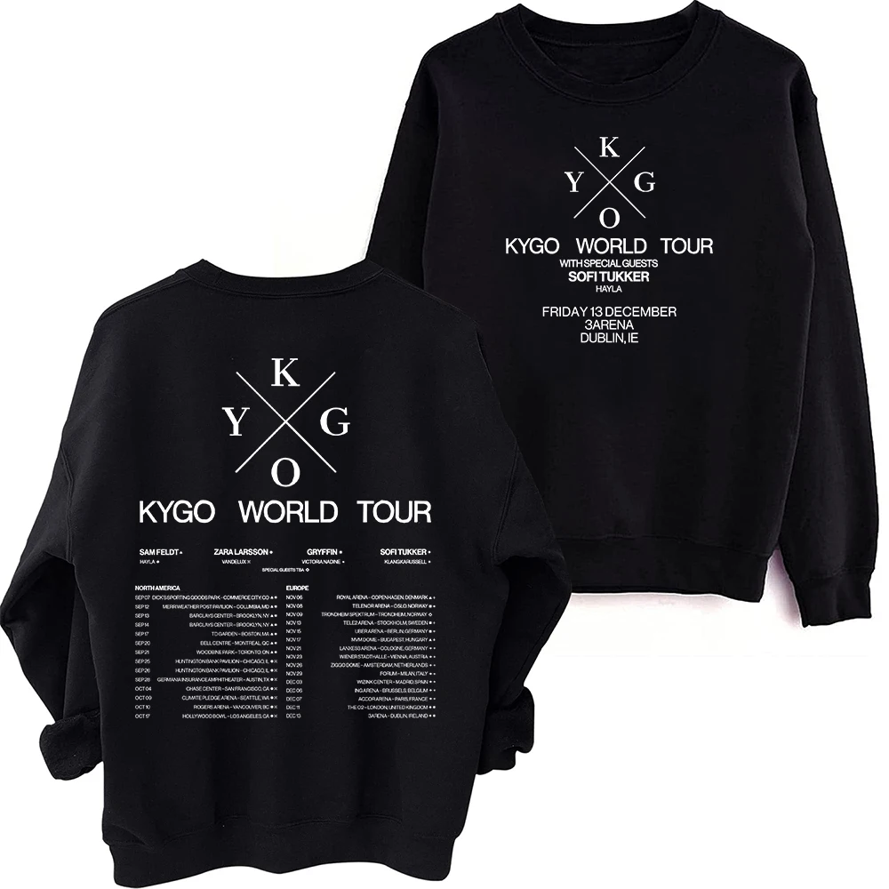 

Kygo World Tour 2024 Sweatshirt Harajuku Round Neck Long Sleeve Oversized Tops Fans Gift Tops