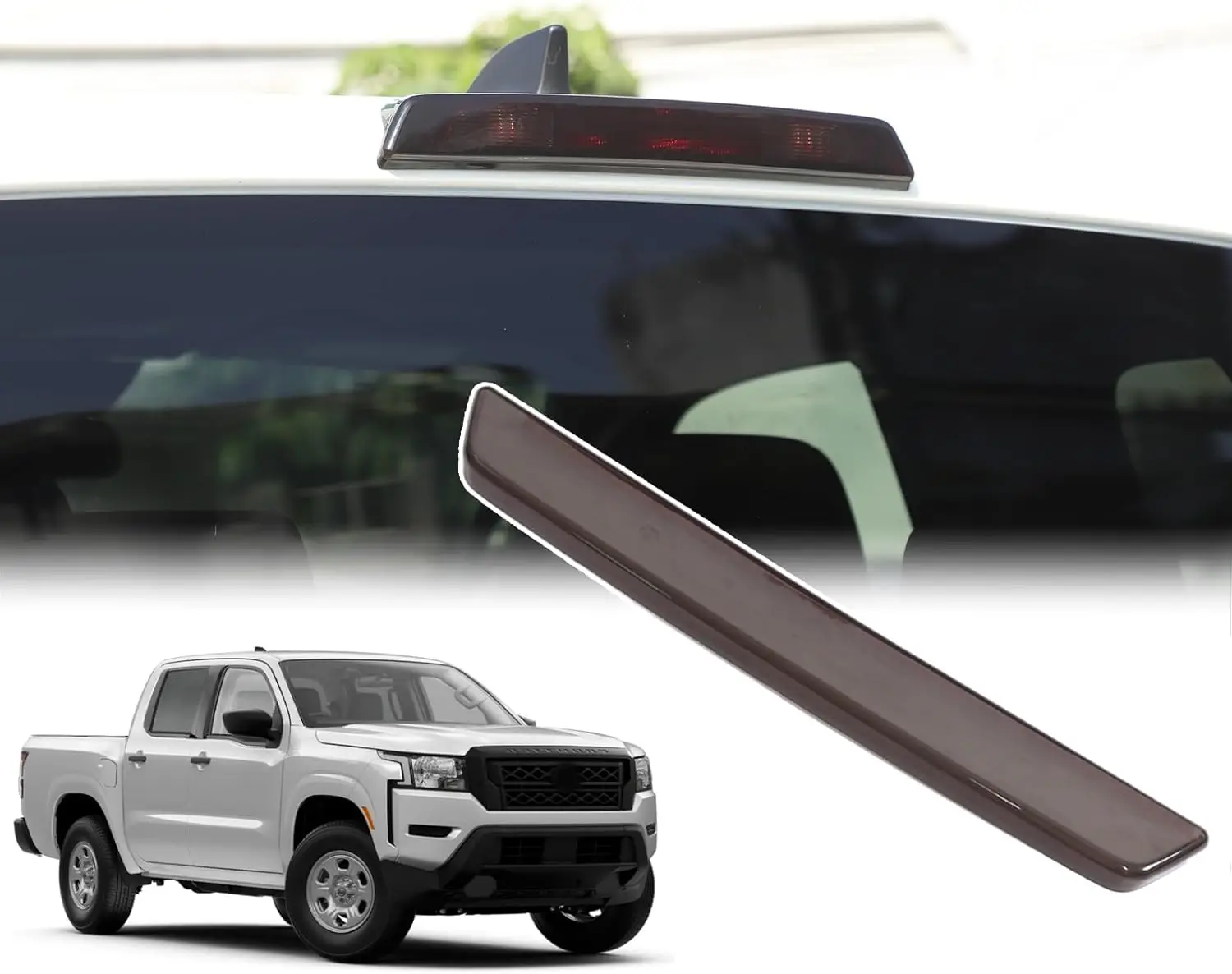 

ABS Car Third 3rd Brake Light Cover Trim For Nissan Frontier 2022-2025 High Brake Mount Stop Light Protective Cover Accessories