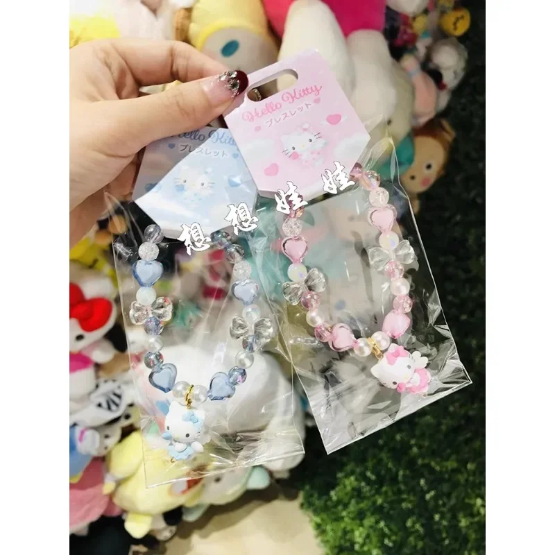 Sanrio Love 90er Jahre Eros Angel Pink Hello Kitty Perlen Anhänger Kette Kette Armband Schmuck Cartoon Kinder Accessoires Süßes Geschenk