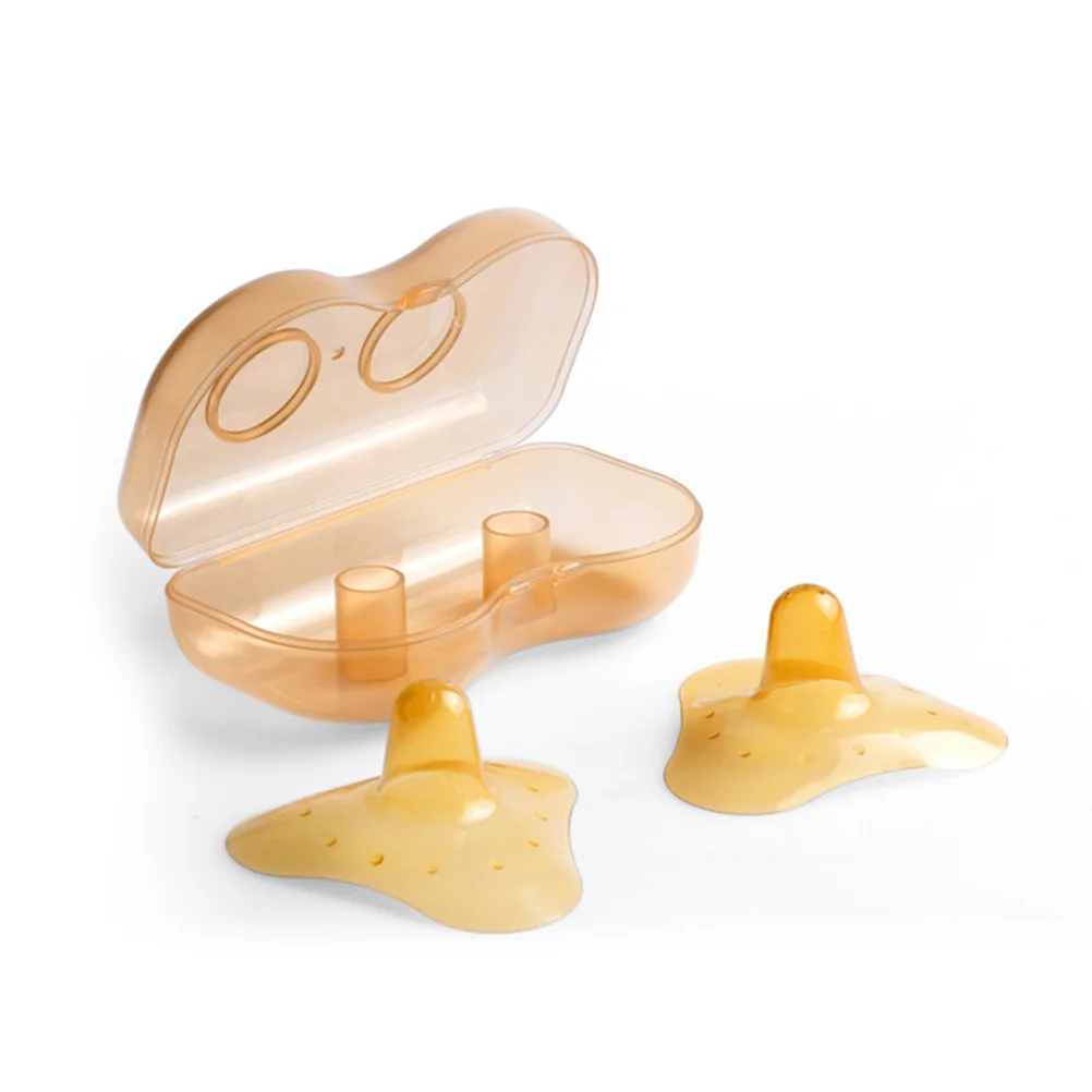 2 قطعة غطاء حامي من اللاتكس للرضاعة الطبيعية للأمهات المرضعات مقاس S ملحق تصميم آمن للأطفال محمول