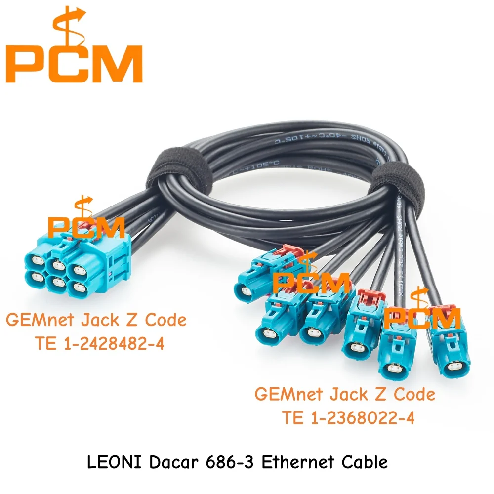 TE GEMnet Z Code Automotive Ethernet Splitter Cable 1 to 6 Port Network Connector Cable 1-2428482-4 to 1-2368022-4