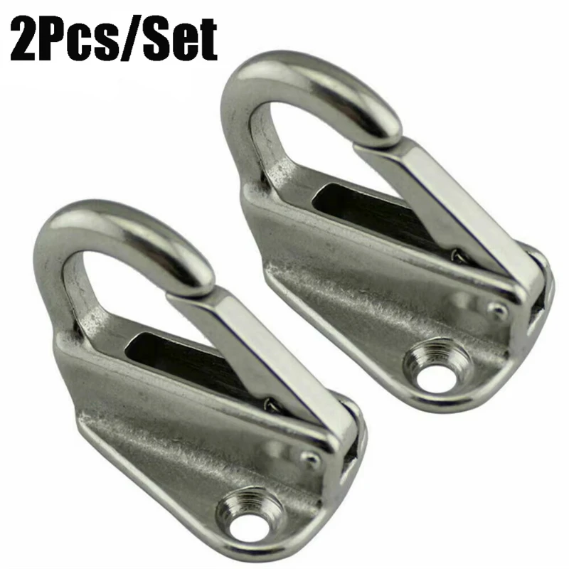 

2Pcs Spring Locked 316 Stainless Steel Boat Spring Locked Hook Snap Hook Rope Boat Sail Tug Ship Hardwares Airbed