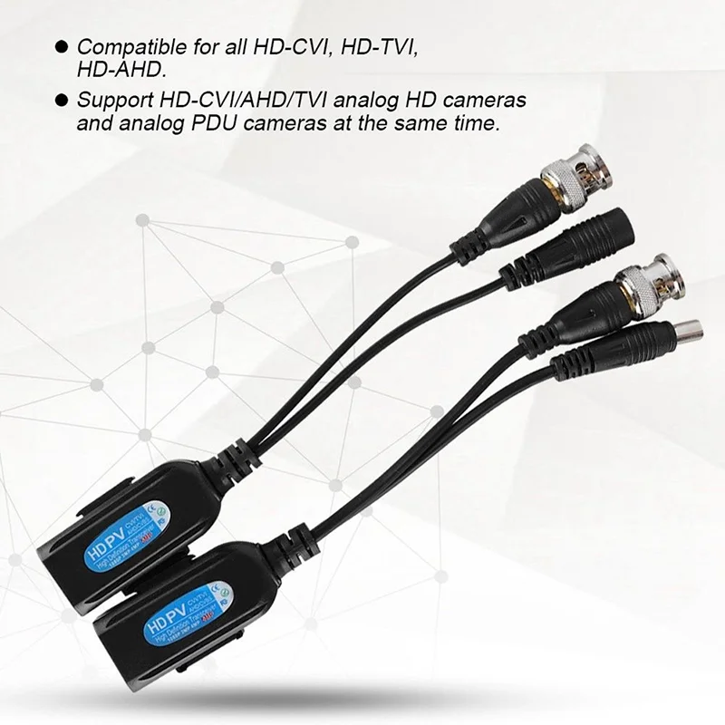 1 Paar CCTV Coax BNC Video Power Balun Transceiver auf CAT5e 6 RJ45 Stecker