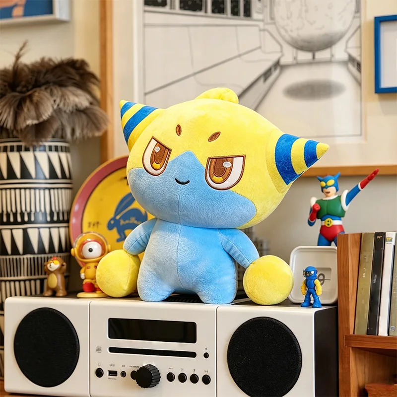 Kingdom of Rock Coola Plush Doll, Soft Blue Yellow Cartoon Creature Stuffed Toy, Cute Game Character Plushie, Gift for Game Fans