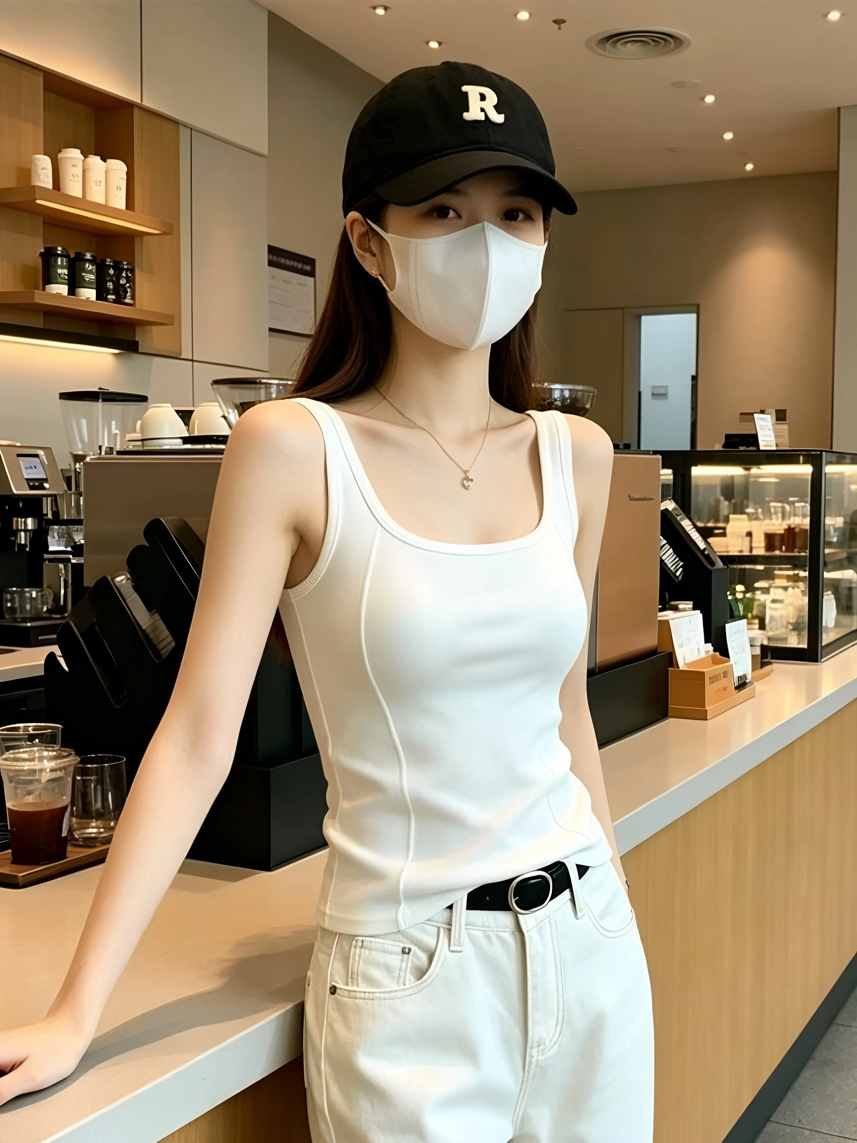 Women's 95 Cotton Square Collar Strap Vest Sleeveless Base Layer Top for Spring Summer Full Size Slim Fit Inner And Outer Wear