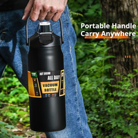 Thermos Bottles 1000ml 1500ml With Straw Stainless Steel Thermal Mug Tumbler Coffee Cup Sports Vacuum Flasks For Thermos Cup Mug