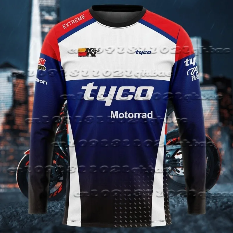 

BMW Tyco TAS Racing Sportswear Motorcycle Racing Sports Quick Drying Men's Long Sleeved T-shirt Summer Breathable Loose Top