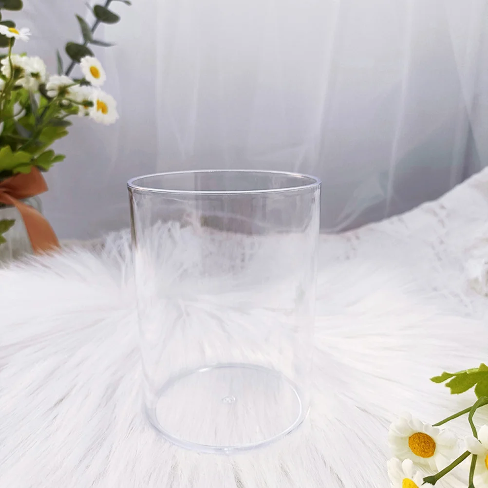 

4Pcs Clear Transparent Makeup Brush Holder Round Storage Cups Pen Organizer Pencil Holder Office Desk Storage Accessories