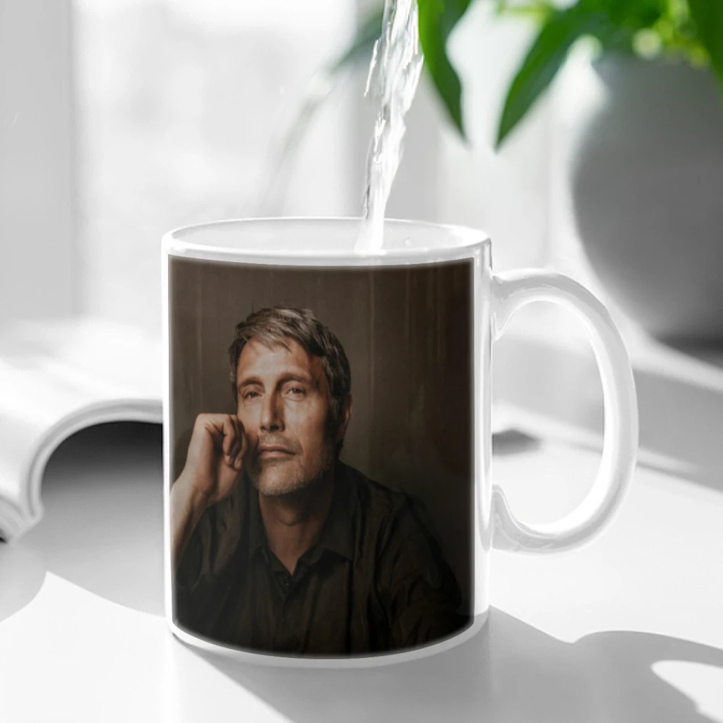 

Mads-Mikkelsen-Coffee Mug 11oz Fun Ceramic Coffee Tea Cocoa Cup Handle Tea Drink Cup