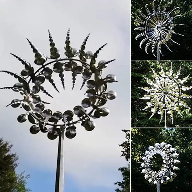 Metal Windmill Outdoor Wind Spinners Unique Magical Wind Collectors Courtyard Patio Lawn Garden Decoration