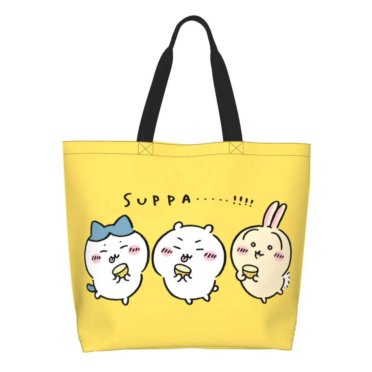 Custom Fashion Cute Cartoon Chiikawa Anime Shopping Tote Bag Reusable Popular Manga Grocery Canvas Shopper Shoulder Bag