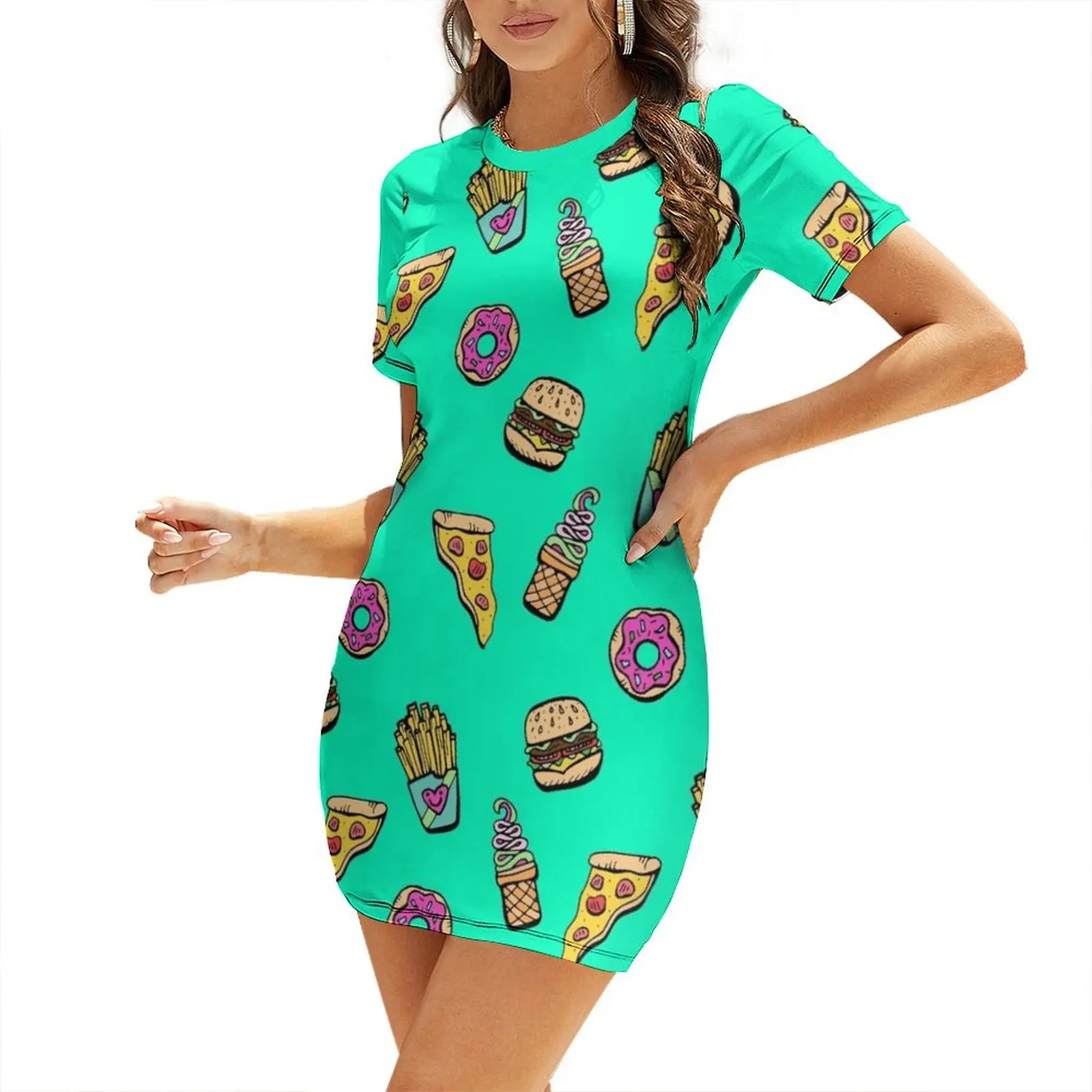 

Foodie for Yo Bootie Short-Sleeved Dress ladies dresses for women 2025 cocktail dresses dresses for womens 2025 Dress