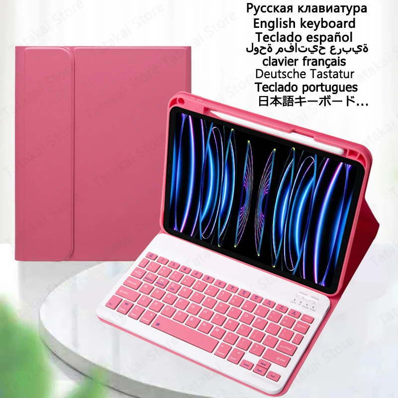 

Case with Keyboard for iPad Pro 11 2022 2021 2020 2018 Tablet Keyboard for iPad Air 5th 4th Generation 10.9 Pencil Holder Cover