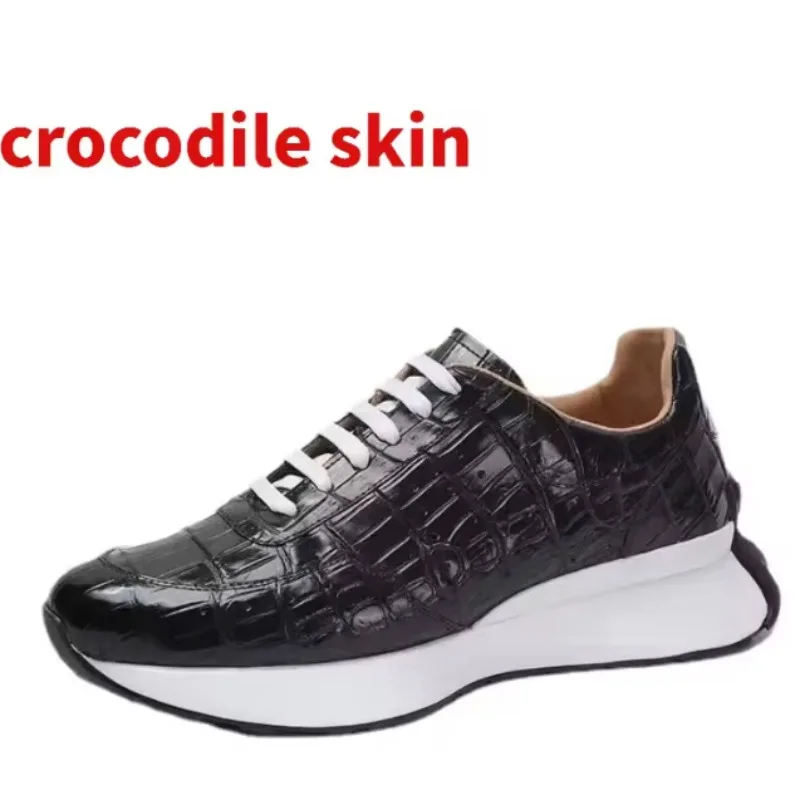 

Crocodile Skin Shoes for Men's Fashionable Casual Sports Shoes Small Waist Sole for Comfort Breathability Height Increased Shoes