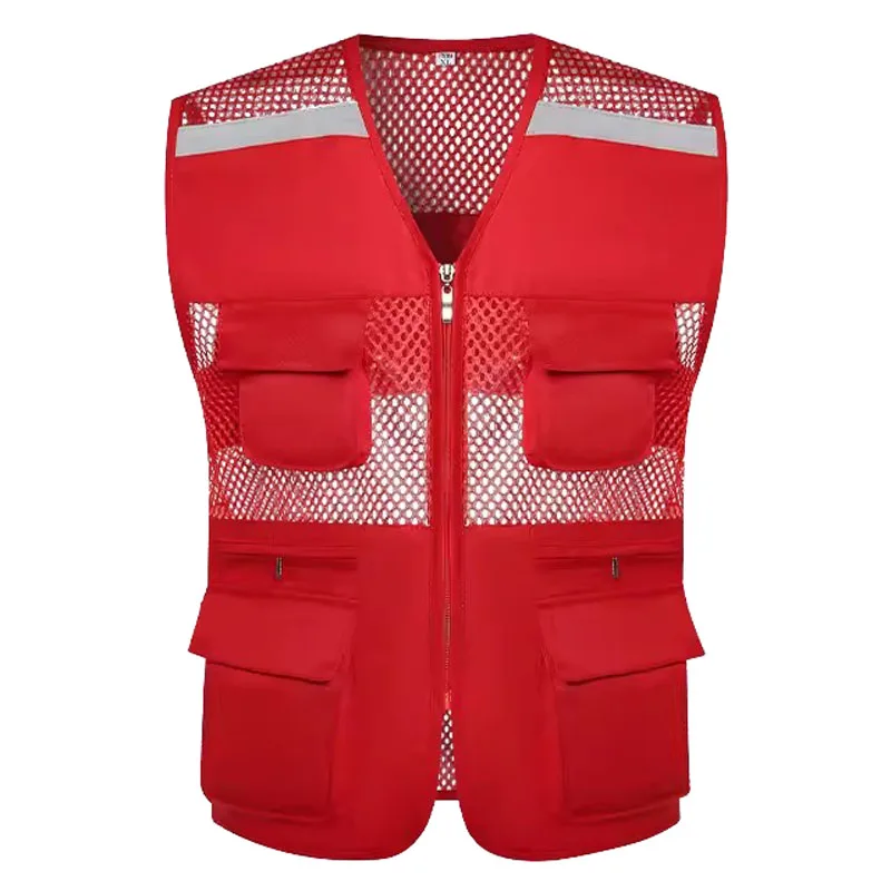 Summer Thin Mesh Vest Outdoor Sports for Jackets Bigsize Sleeveless Vest Multi Pockets Casual Work Wear Camping Fishing Vests