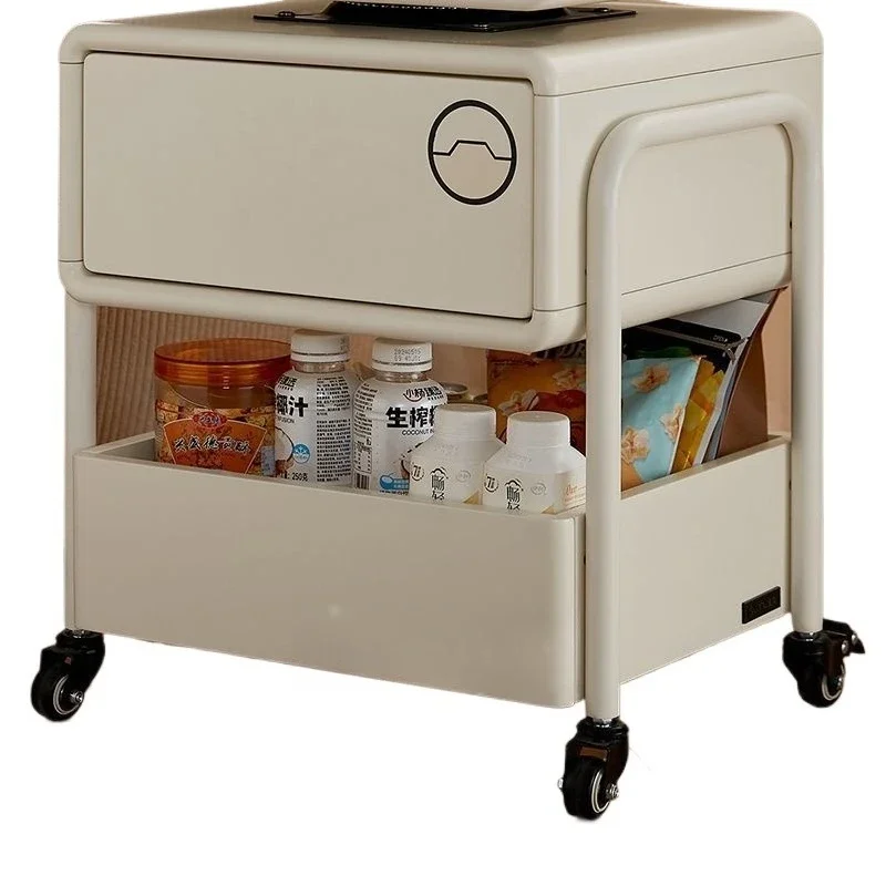 

Mobile side table, bedside locker with wheels, snack cart