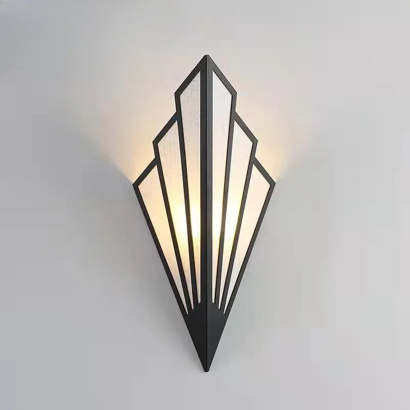 

Modern Light Luxury Wall Lamp Fan Shaped Porch Decoration Bedroom Bedside Living Room Background Wall Sconce Personalized