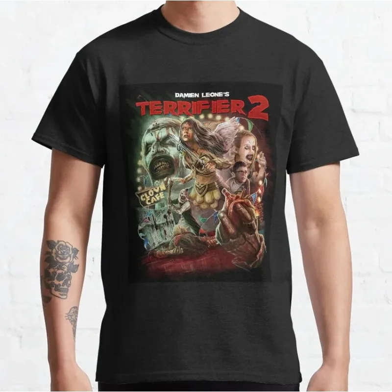 More Then Awesome Terrifier Movie Horror Art The Clown Scary Film 1For Halloween Gift Clothing Cotton Printed T-Shirt Plus Size