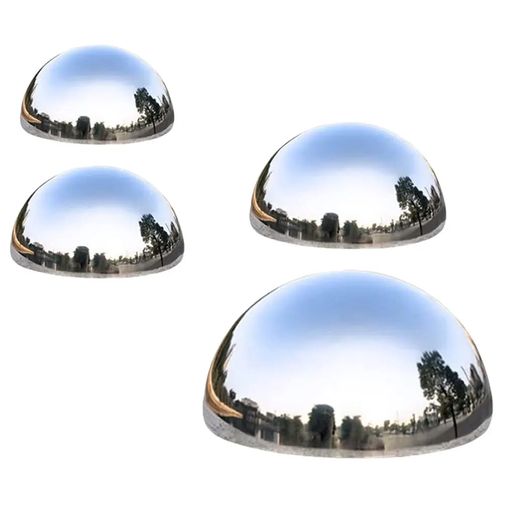 

4pcs Reflective Mirror Ball Stainless Steel Gazing Ball Outdoor Garden Decorative Sphere Hollow Hemisphere For Lawn Patio