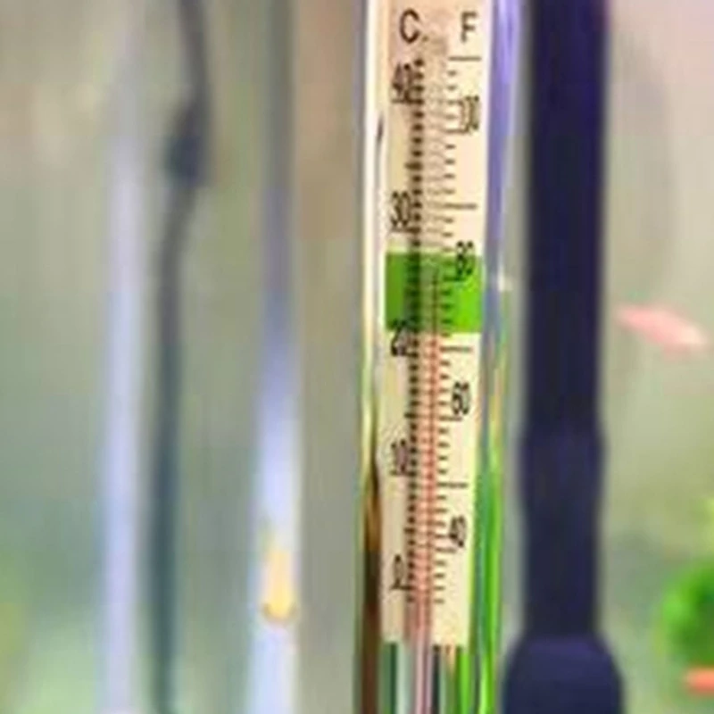 Aquarium Glass Thermometer Stick Sucking Cup Fish Thermometers Display