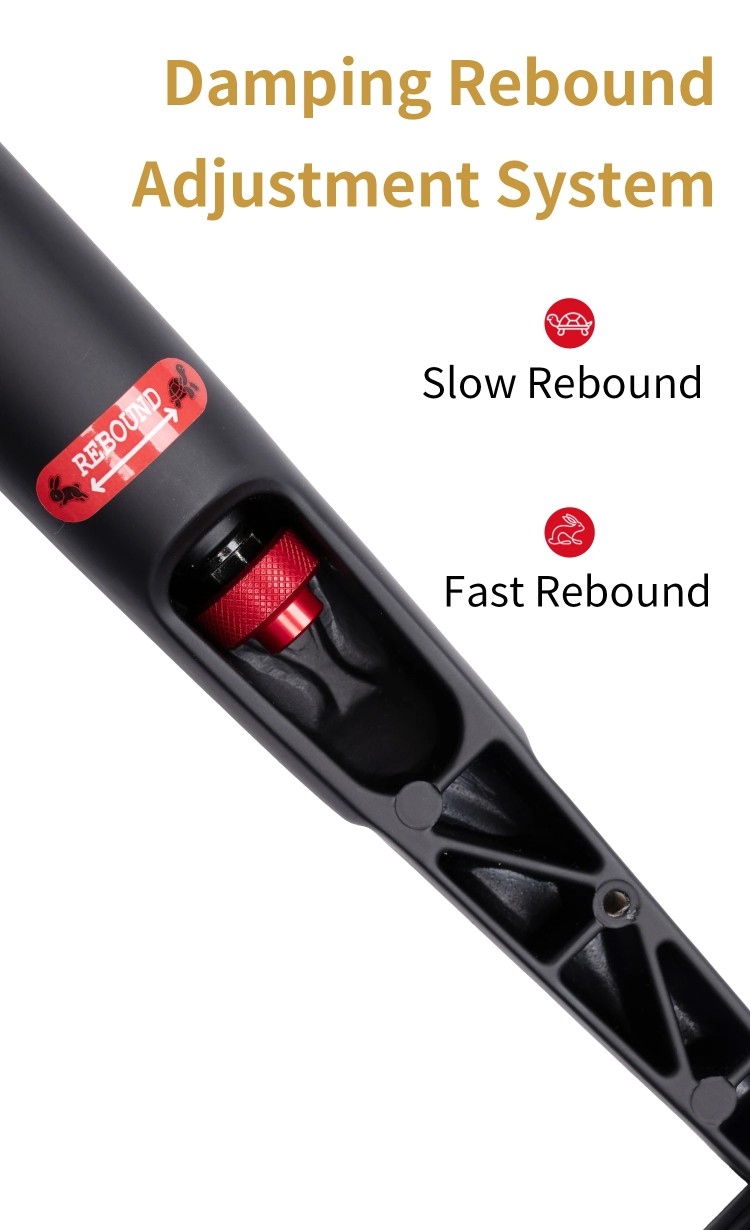 ZOOM 50mm Gravelbike-Rennrad-Stoßdämpfer-Luftfedergabel mit Lockout und Rückpralldämpfung für Ihr Fahrrad – Detail 6