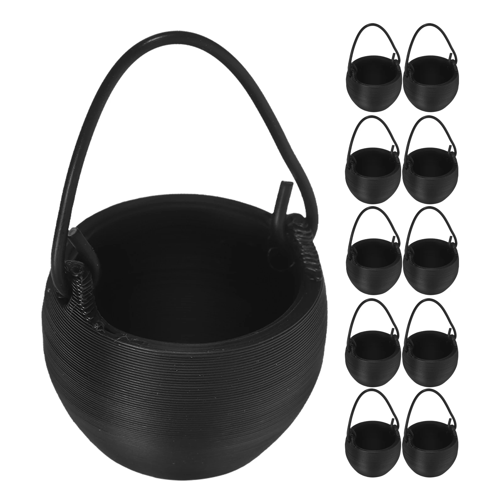 

20pcs Halloween Mini Cauldron Pots Plastic Miniature House Accessories Home Decor Tiny Cauldrons For Party Outdoor Camping