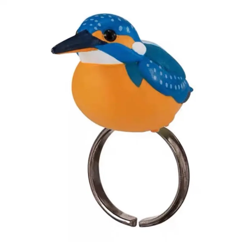 Original Bandai Gashapon Figure Anime Cute Mini Bird Ring Birdcage Figurine Kawaii Action Figure Capsule Toys Girls Gift