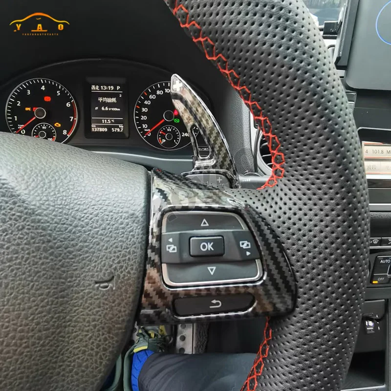 Accessori interni per auto Volante in fibra di carbonio ABS per Volkswagen VW Golf 6 GTI