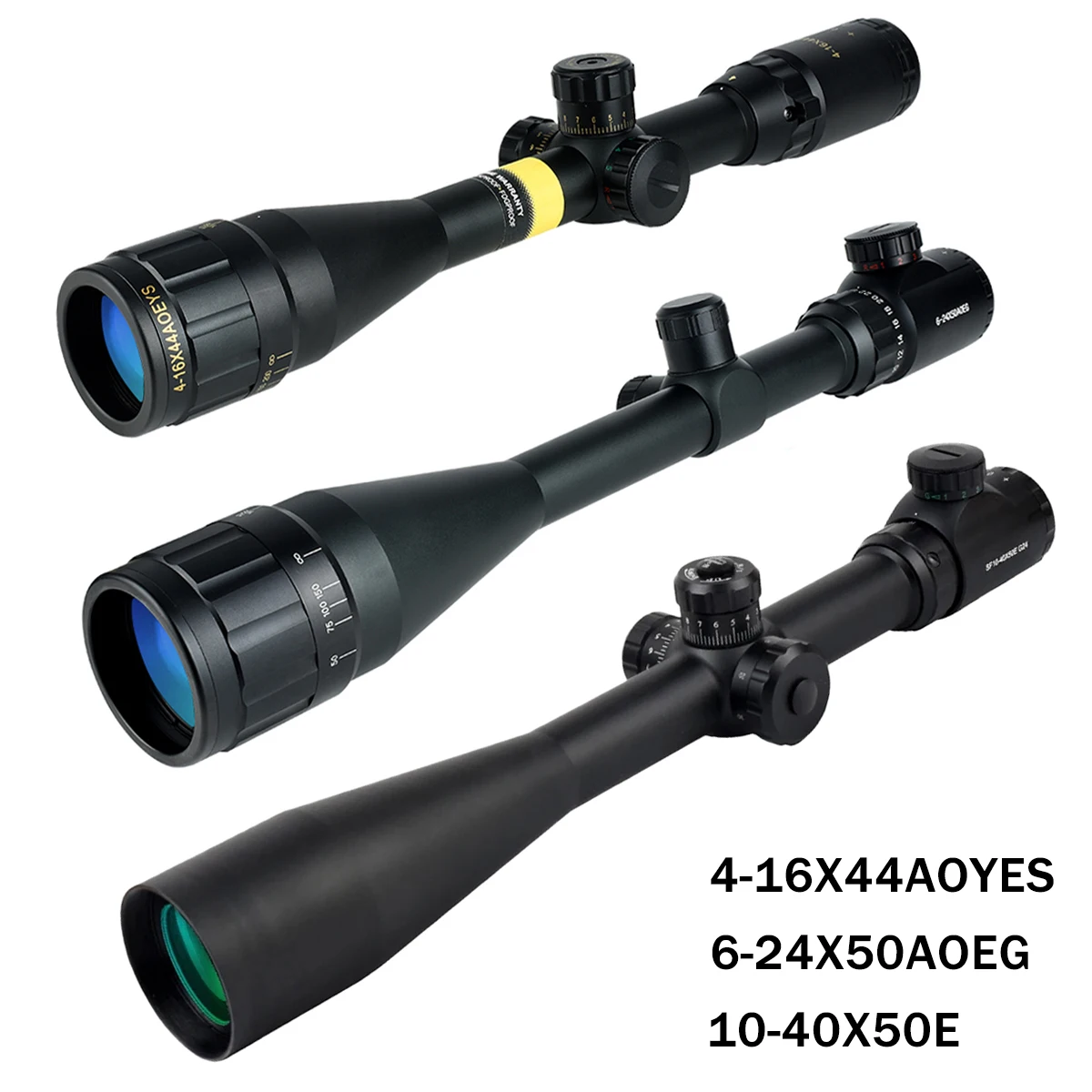 4-16X44AOEYS 6-24X50AOEG Optical Series Tactical Scope Green Red Illuminated Optics Hunting Riflescope Sniper Gear Sight Scope