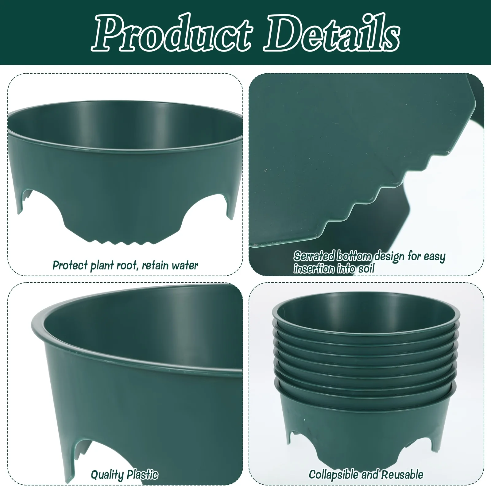 Garden Plant Ground Cover Growth Rings Circular Plant Support Rings Garden Protection Edge Decoration Deep Watering Function