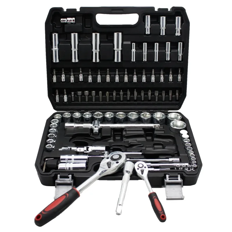 94 Pcs Socket Tools Set Auto Repair Kit, Ratchet Handle Extension Bar Bit Holder Hex Key Wrench Combination Tool Kit