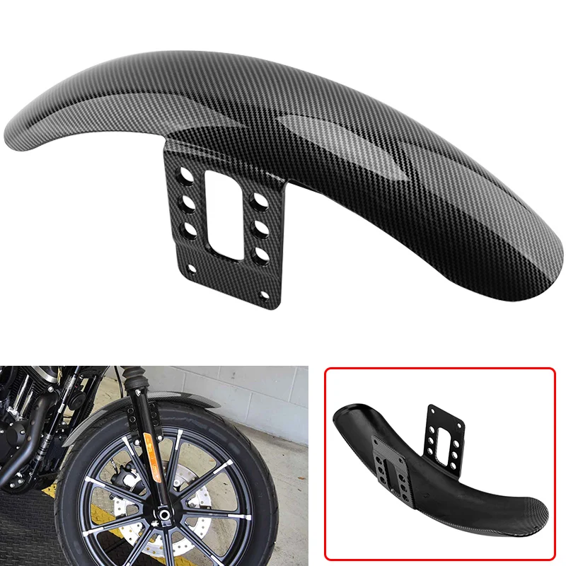 

1PC Motorcycle Front Fender Mudguard Splash Guard Cover For Harley Davidson Sportster 883 1200 XL883 XL1200 1988-up Carbon Fiber