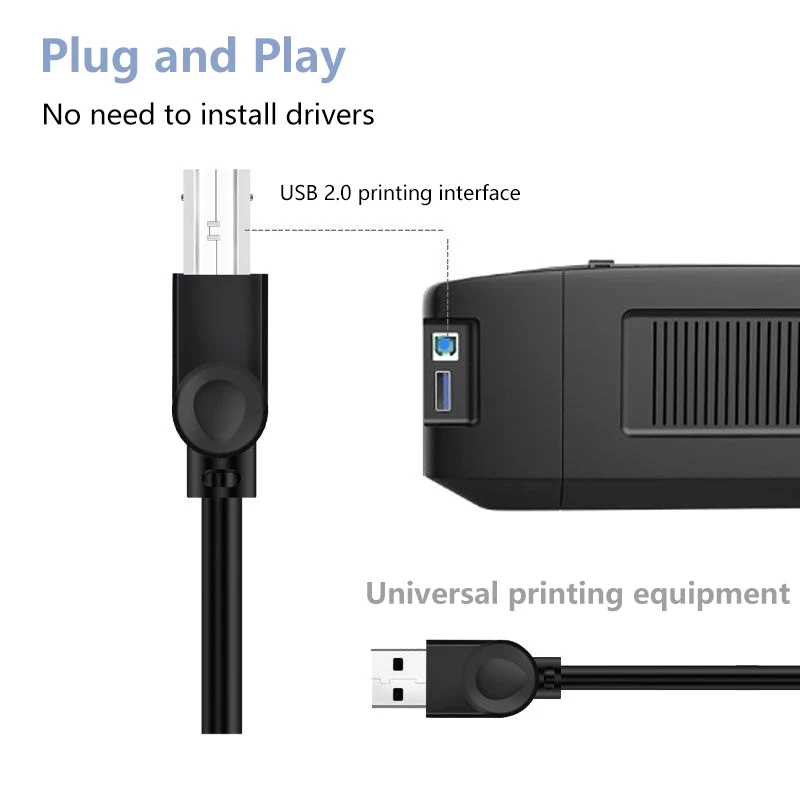 1.5/3/5M USB Printer Cable USB Type A To B Male To Male For  Label Printer DAC USB Printe USB 2.0 Printer Cable