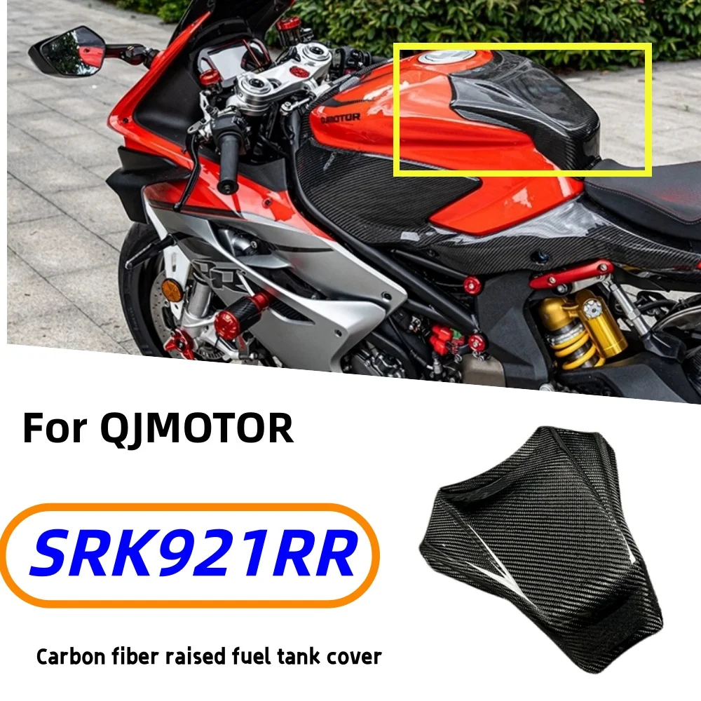 Suitable for QJMOTOR SRK921RR: Premium, stylish carbon fiber raised fuel tank cover (aftermarket accessory).