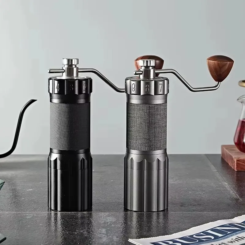 Portable Adjustable Rocker Hand Crank Bean Grinding 304 Stainless Steel Ghost Tooth Removable Cone Burr Manual Coffee Grinder
