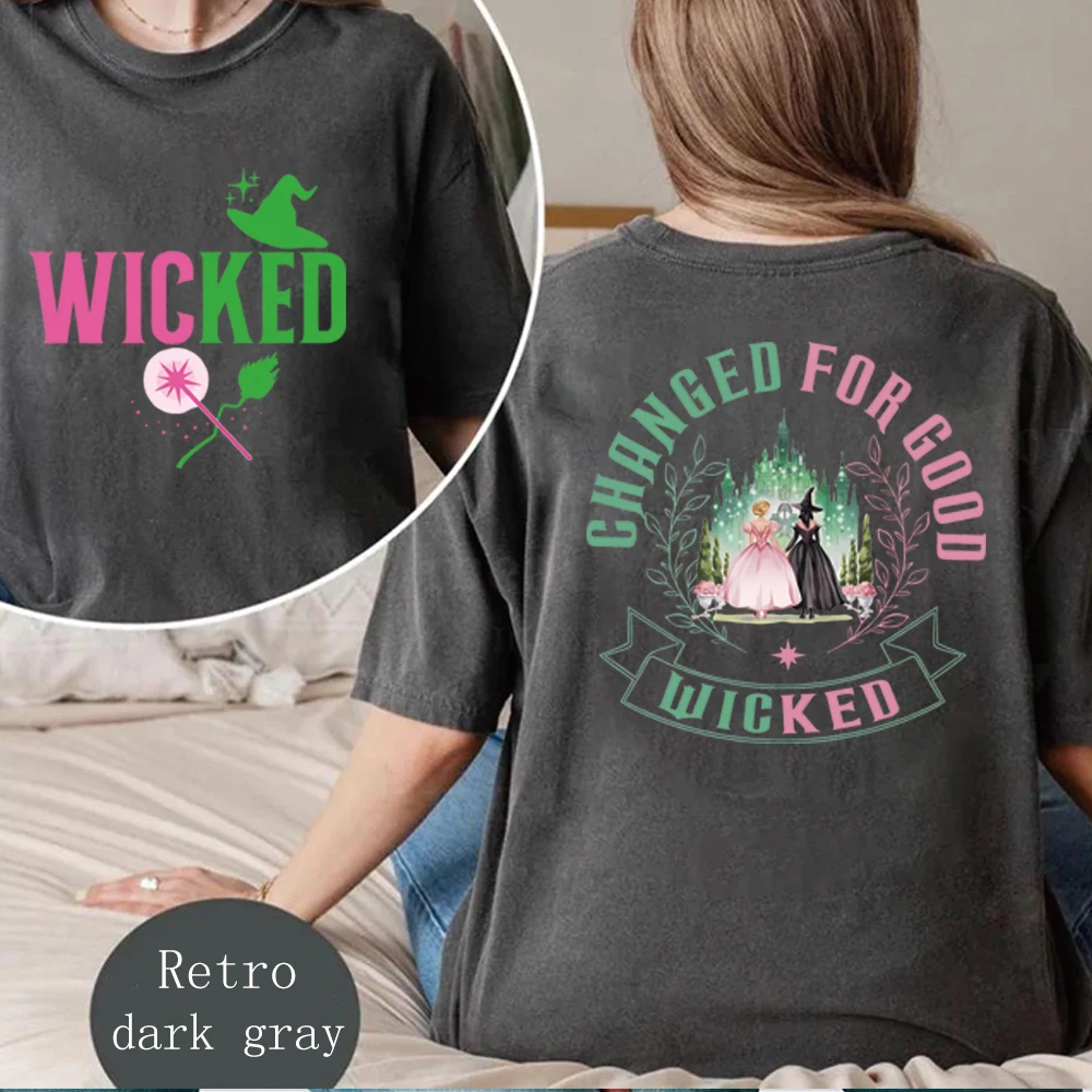 

Wicked Change for Good T-shirt Defy Gravity Broomstick Magic Wand Tshirt Wizard Movie Shirt Wicked Tee Unisex Short Sleeves Tops