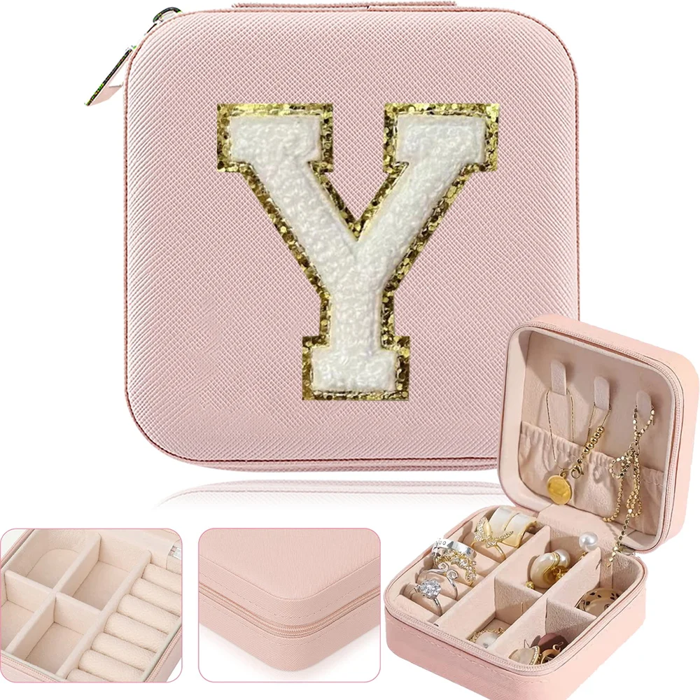 Jewelry Box Pu Leather Storage Display Portable Travel Waterproof Organizer Case for Earrings Necklace Ring Multi-Grid JewelBox