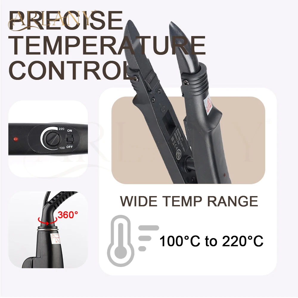 ARLANY Hair Extension Connector Kit Keratin Fusion Heat Iron Acrylic Heat Shield K Tip Hair Tools Keratin Bonding Cutting Plier