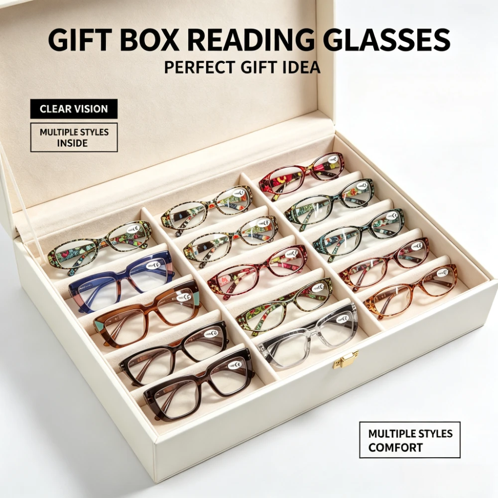 13 packs of men's and women's reading glasses, lightweight spring hinge readers, multi-style fashionable reading glasses for daily use in home office, random colors, recommended Christmas and Halloween gifts