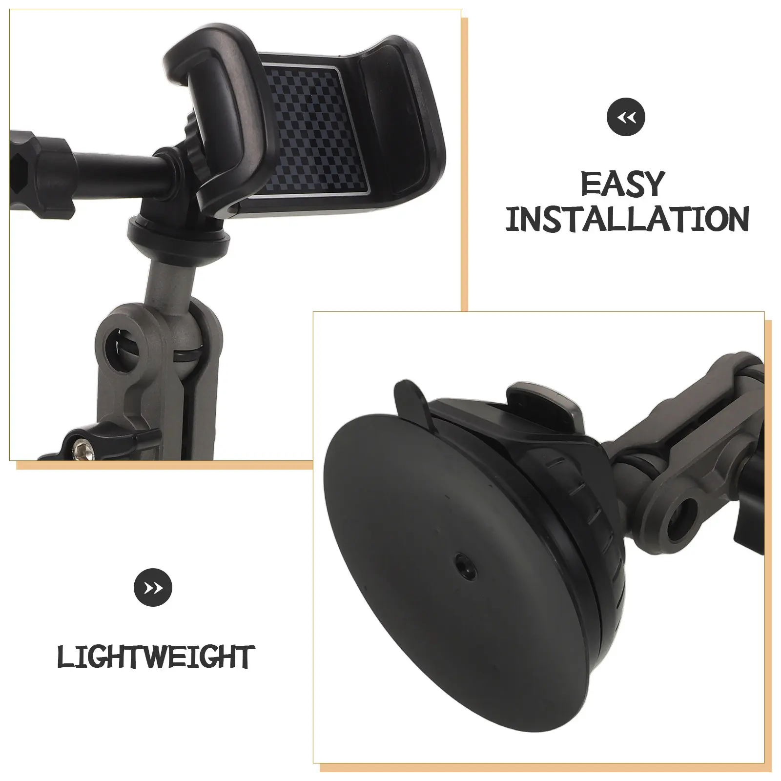 Action Camera Suction Cup Mount Black 360 Degree Rotatable Car Holder for Sports Cameras Driving Recorder Adjustable Clamp