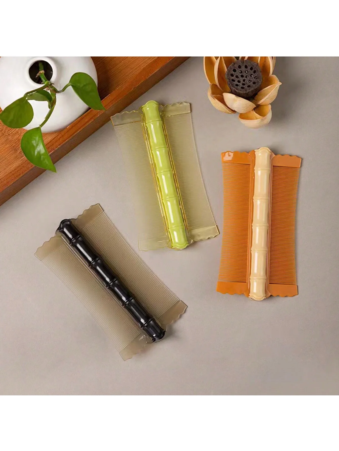 2 Bamboo Comb Pieces, Double-Sided Ultra-Dense Tooth Comb for Removing Dandruff, Practical Tool for Pets and Children, Lice Comb