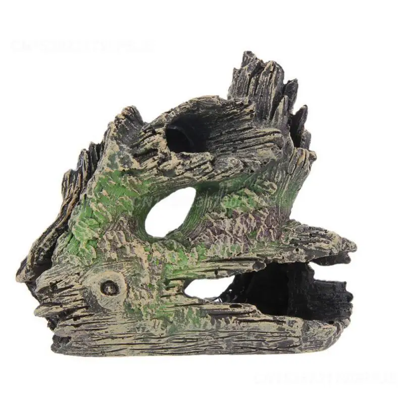 Moss-like Root Landscaping Cichlid Family Shrimp Cave House Aquarium Tree Hole Tank Decorative Fish Tank Decorative Resin