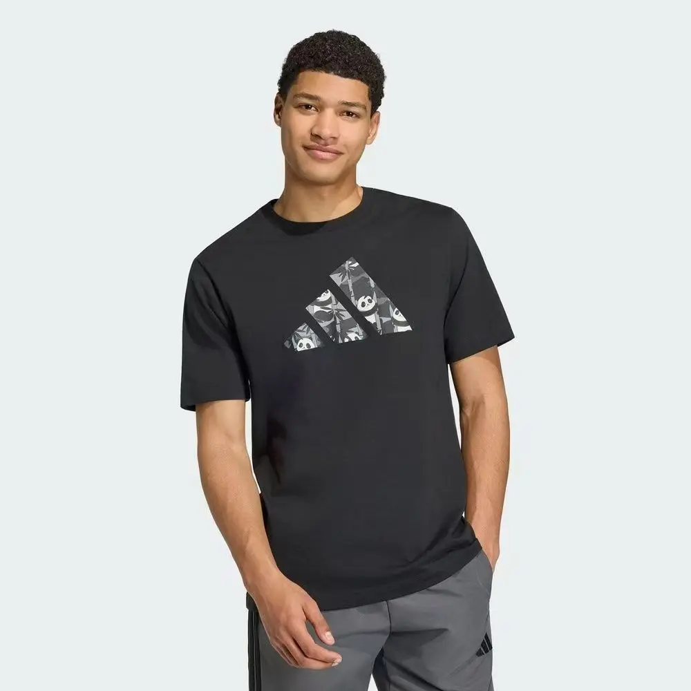 Adidas Panda Chill Camo T-Shirt Short-Sleeved Men's Camouflage Pattern Comfortable, Soft, Versatile, Simple Round Neck, Pure Cotton Kb4849