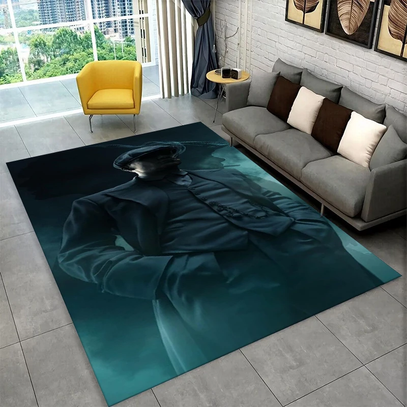Classic P-Peaky Blinders Tommy Shelby Non-Slip Area Rug for Living Room Bedroom Playroom,Carpet Floor Mat for Home Decor Holiday