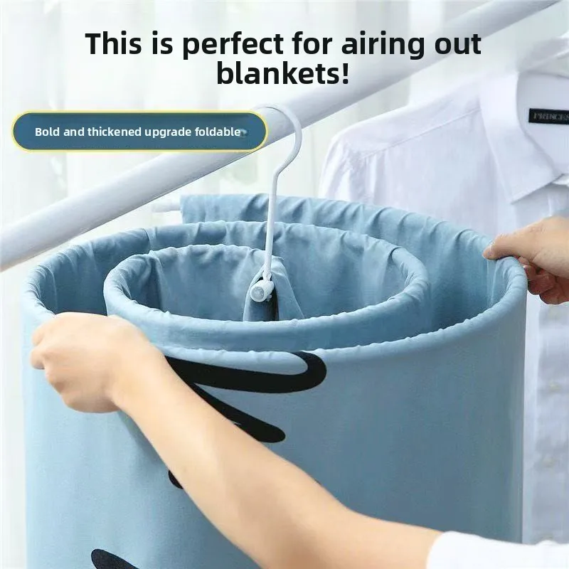 Round Rotatable Drying Rack Household Multifunctional Bedding Drying Hanger for Balcony Duvet Sheet Blanket