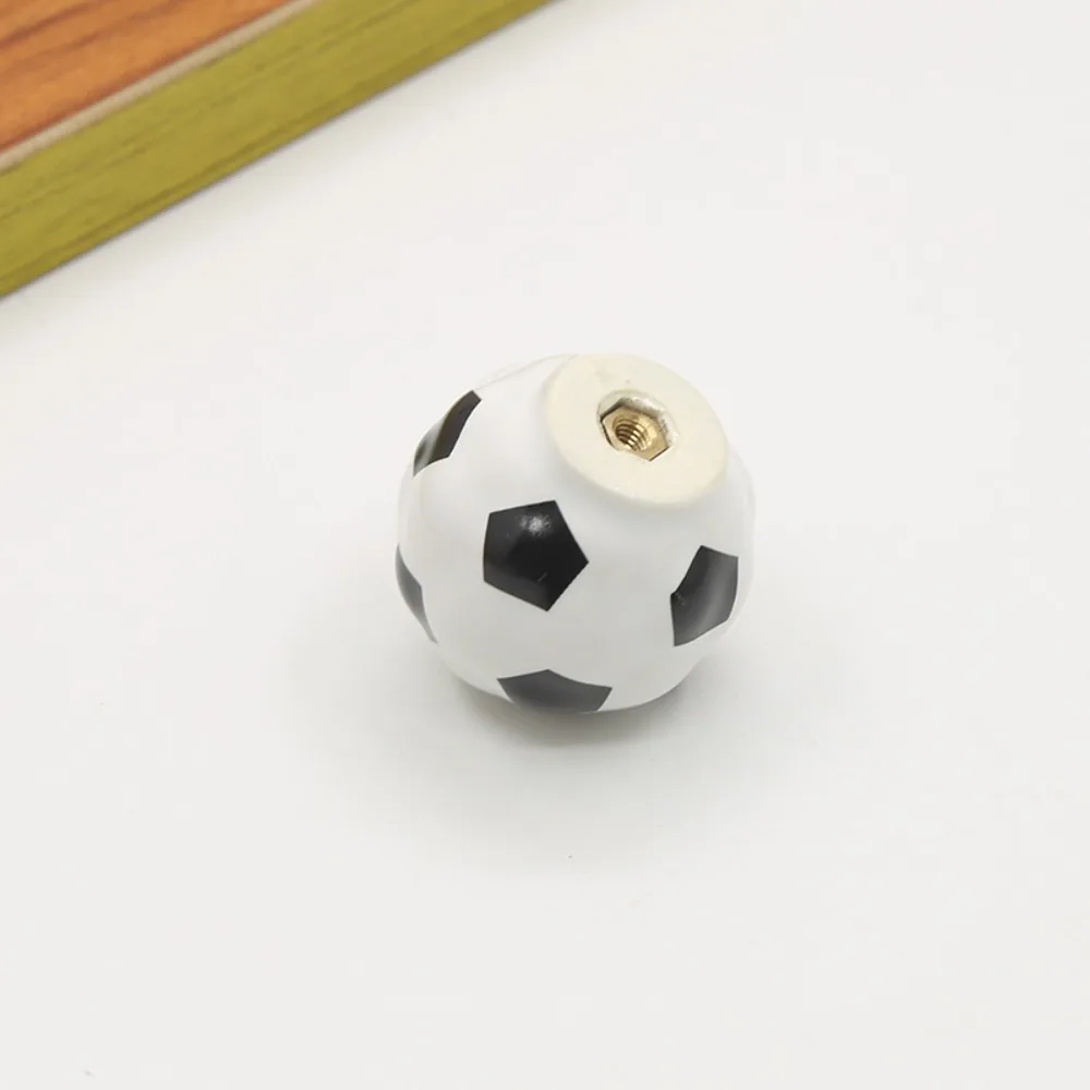Creative Single Hole Basketball Door Handle Ceramic Pull Handles Football Door Knob Soccer Round Drawer Knobs Wardrobe