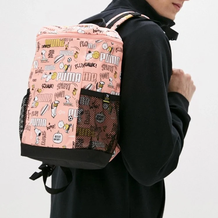 PUMA PEANUTS Snoopy Collaboration Fabric Backpack Small Unisex Pink 077961-02