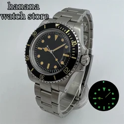 BLIGER Vintage 40mm Men's automatic Watch black and white luminous dial titanium bezel with NH35 PT5000 movement